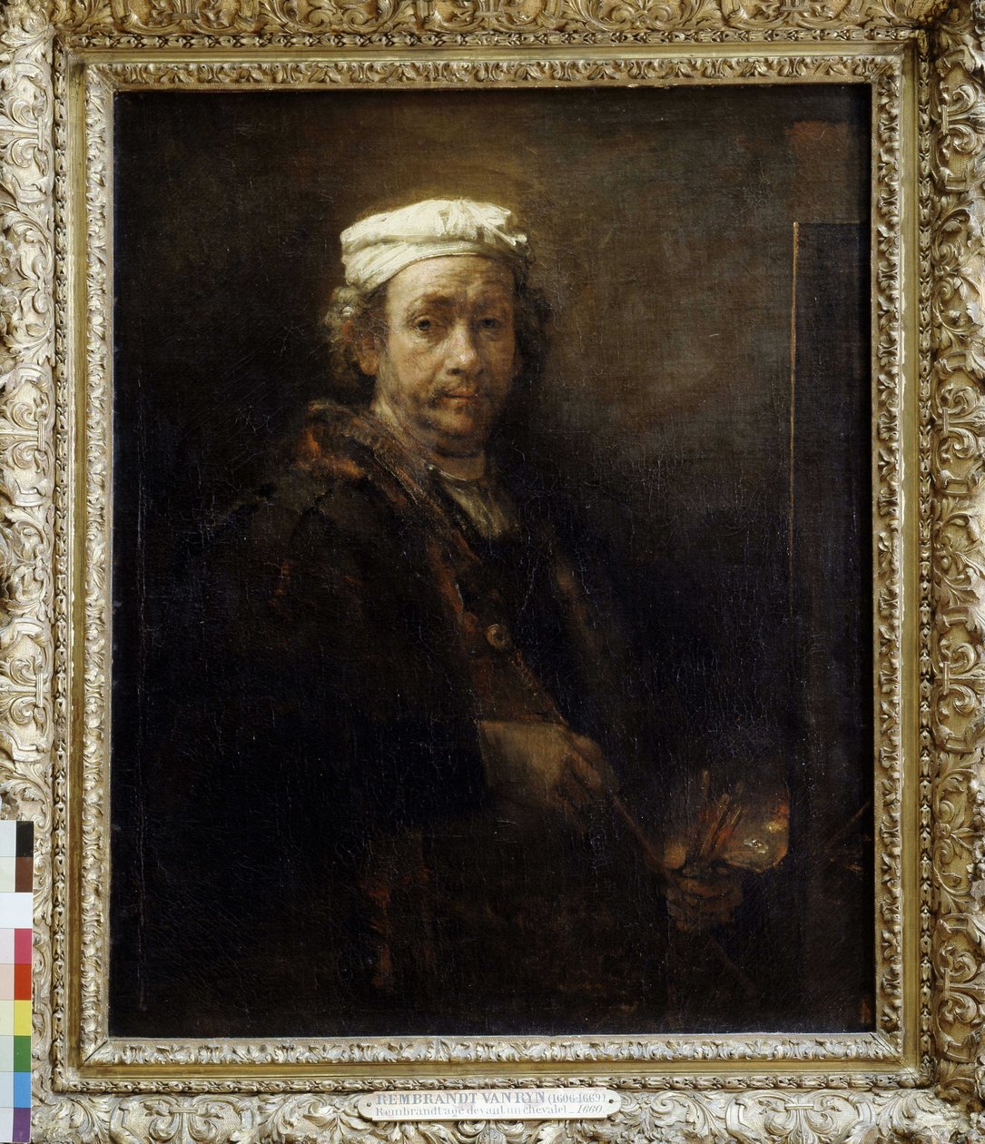 Rembrandt ældes foran et staffeli (1660). af Rembrandt van Rijn