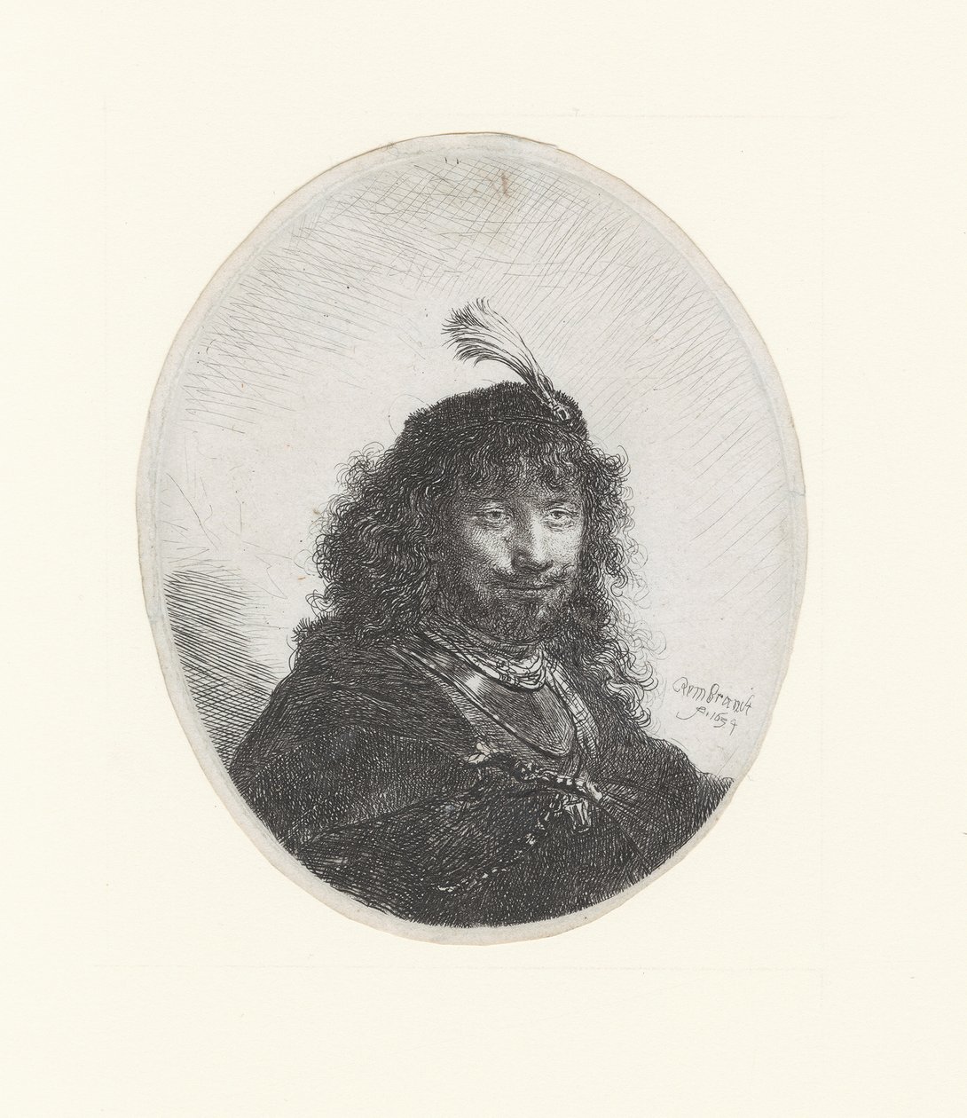 Rembrandt miekan ja jalohaikaran kanssa af Rembrandt Harmensz. van Rijn
