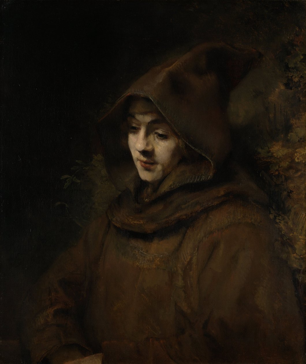 Rembrandts søn Titus i en munkevane af Rembrandt van Rijn