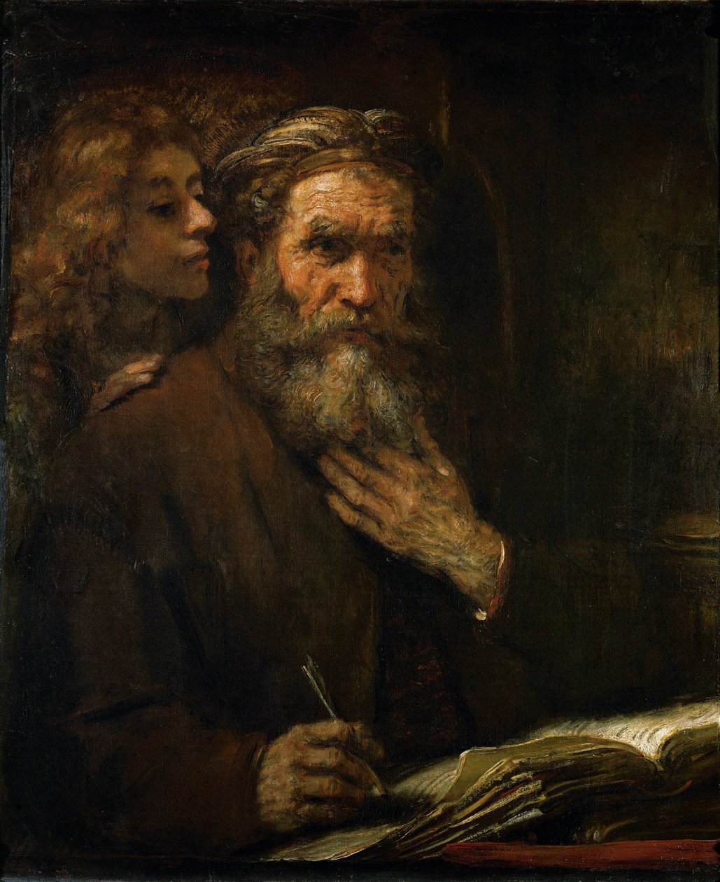 Sankt Matthæus inspireret af en engel ... af Rembrandt Harmensz. van Rijn