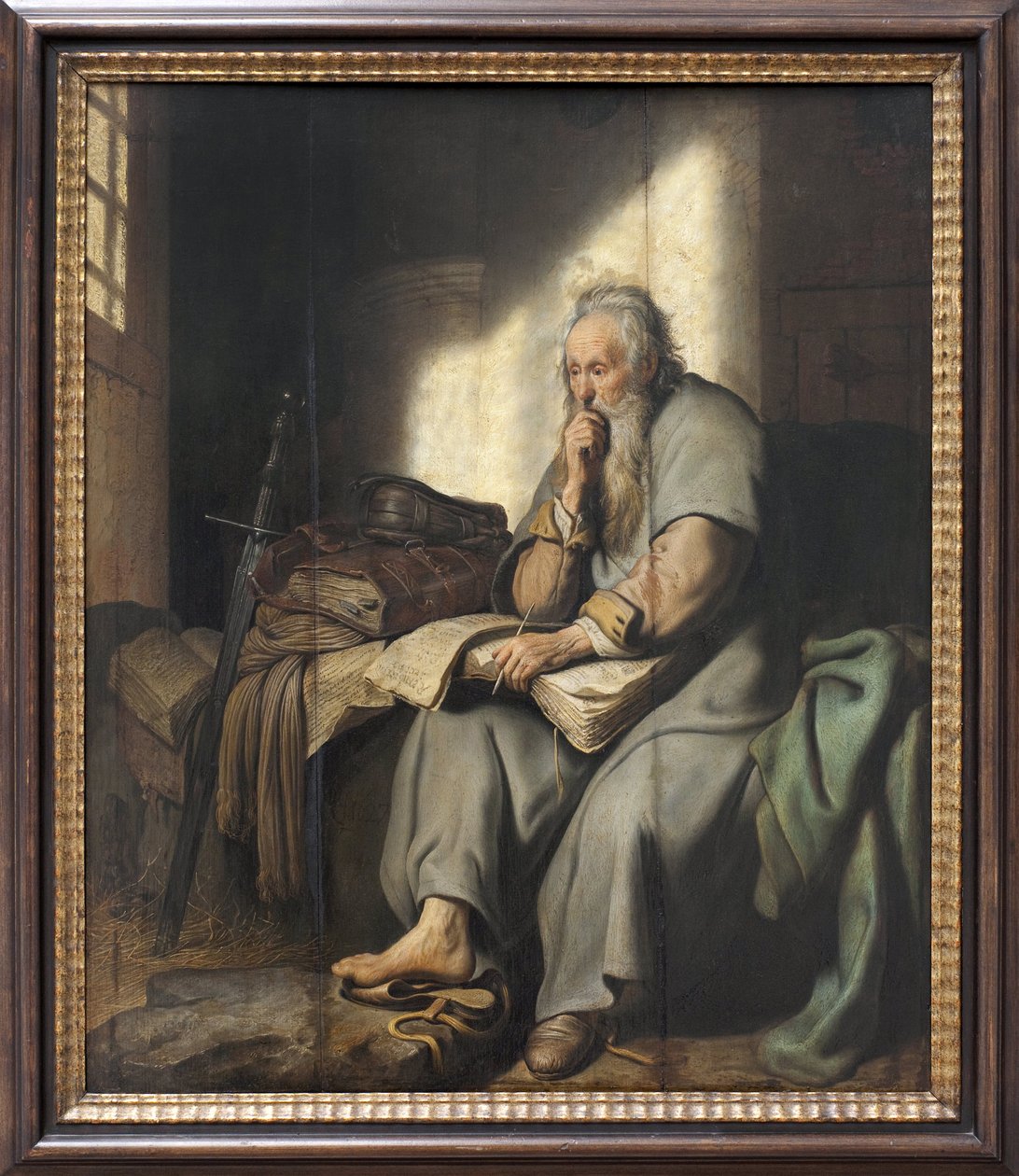 Sankt Paul i fængsel. Maleri af Rembrandt Harmensz van Rijn (1606-1669), olie på træ af Rembrandt van Rijn