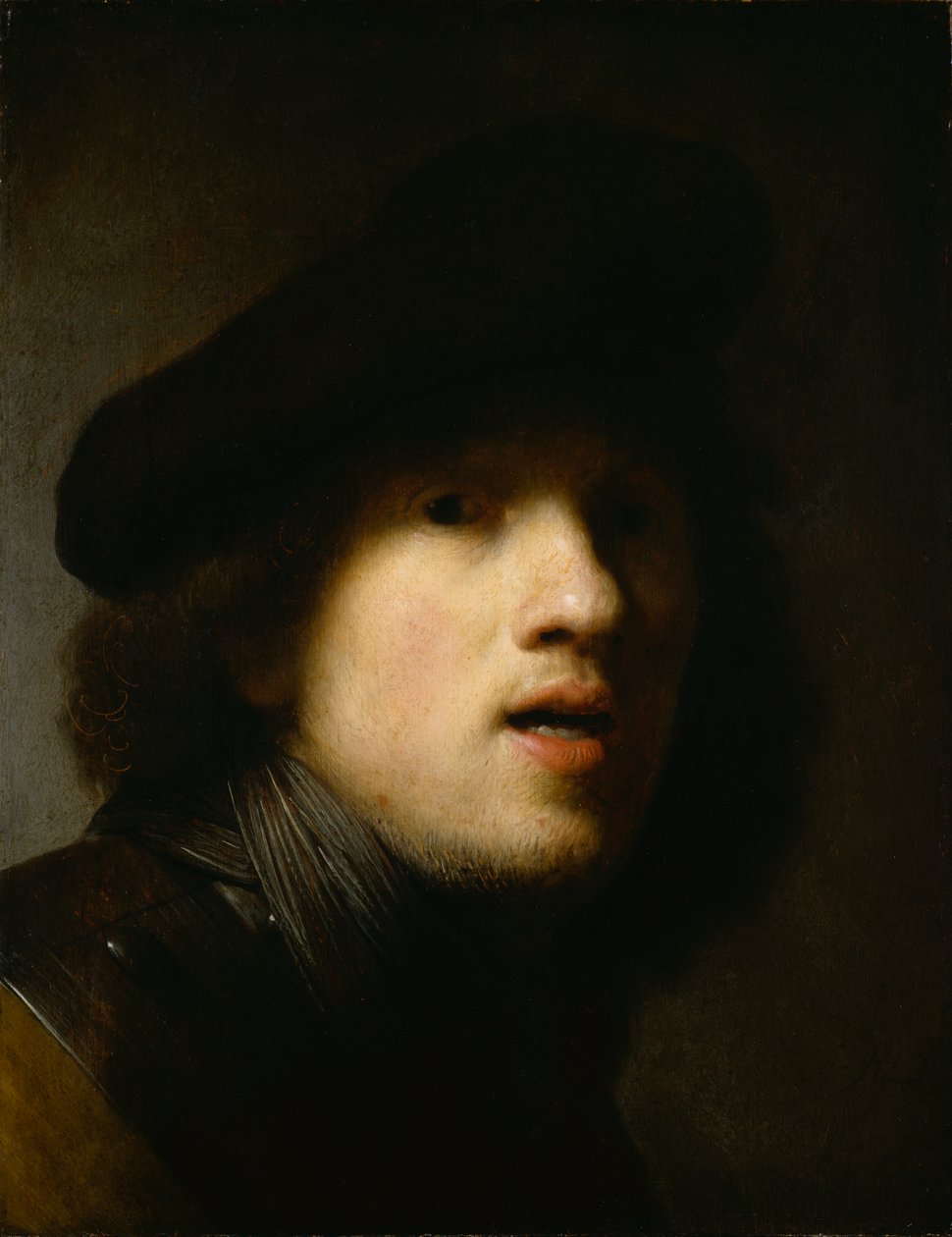 Selvportræt, ca. 1629 (olie på træ) af Rembrandt Harmensz. van Rijn