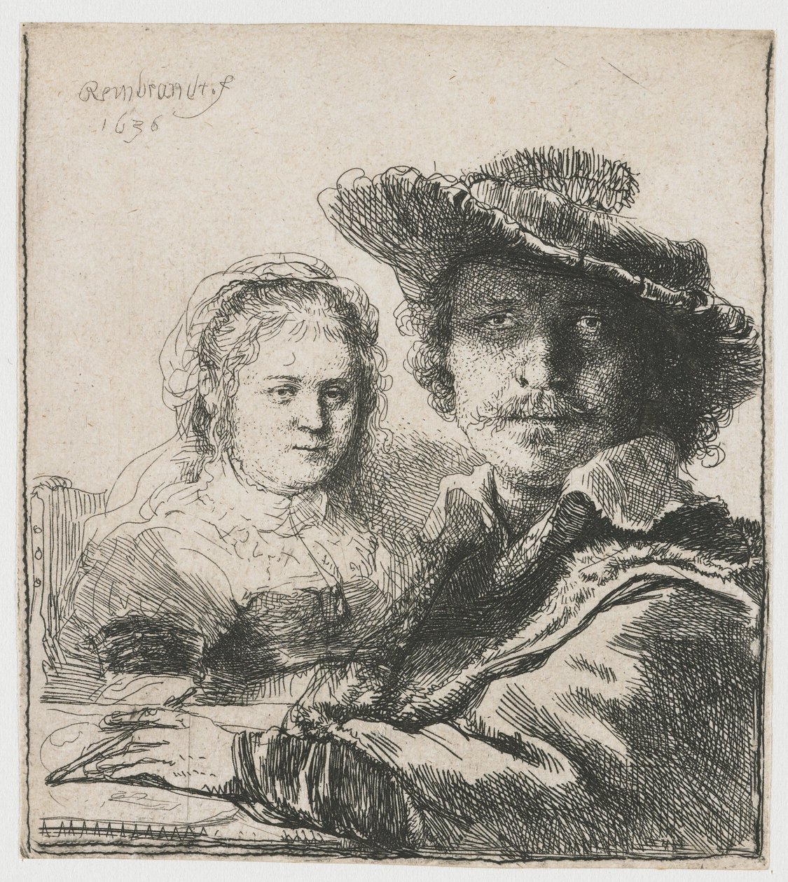 Selvportræt med Saskia af Rembrandt Harmensz. van Rijn