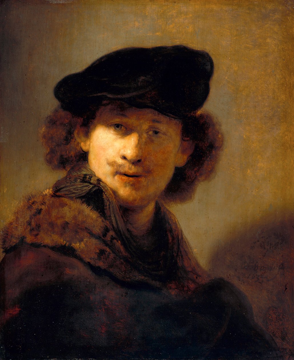 Selvportræt med fløjlshætte af Rembrandt van Rijn