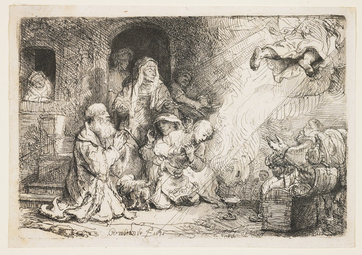 Englen afgår fra Tobias familie af Rembrandt van Rijn