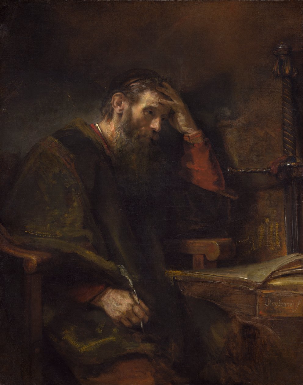 Apostlen Paulus, ca. 1657 (olie på lærred) af Rembrandt van Rijn