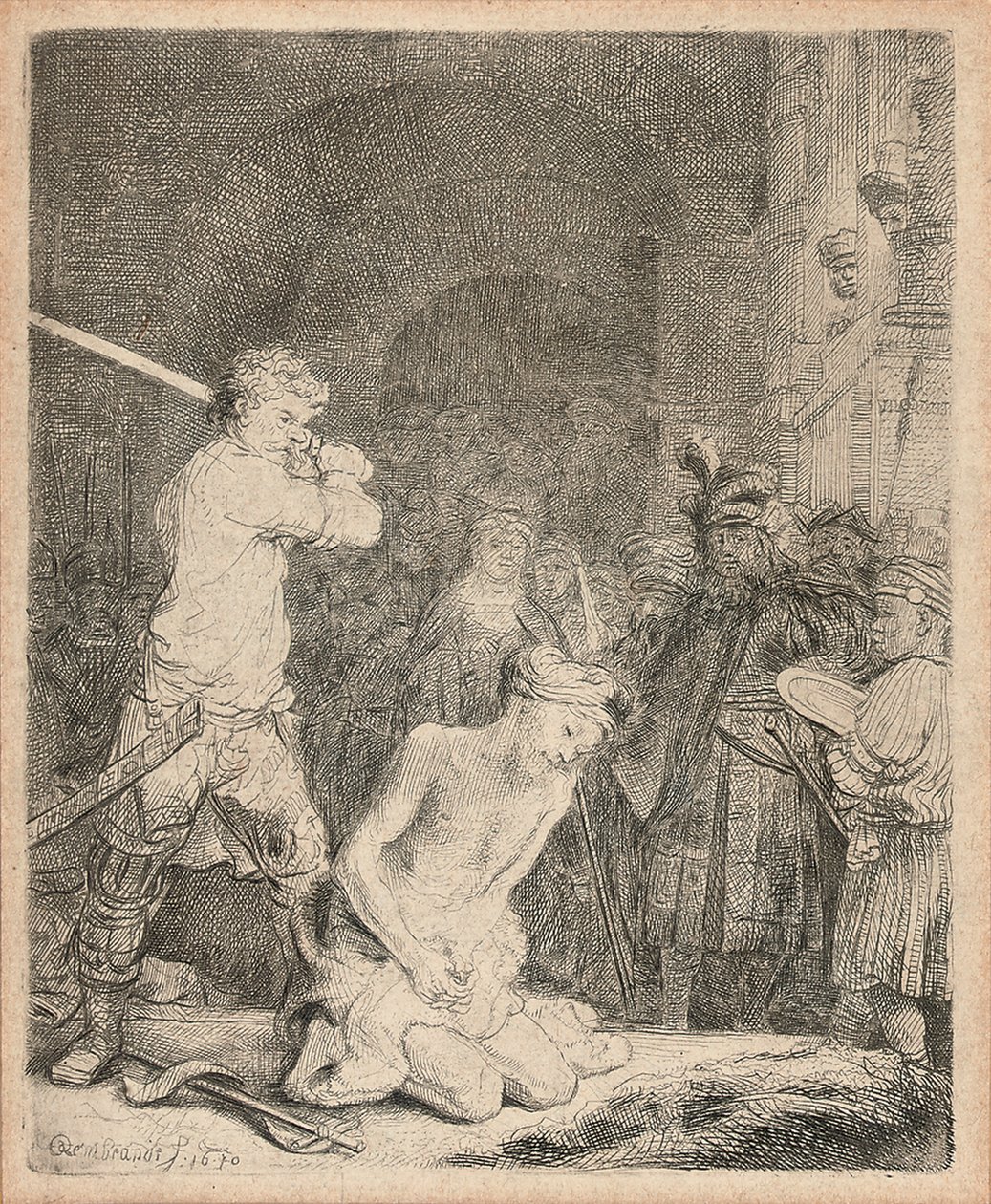 Halshugningen af Johannes Døberen, 1640 af Rembrandt van Rijn