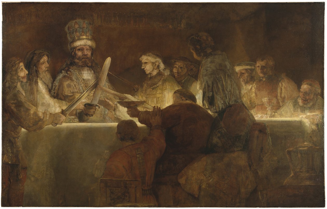 The Conspiracy of the Batavians under Claudius Civilis, ca. 1666 (olie på lærred) af Rembrandt van Rijn