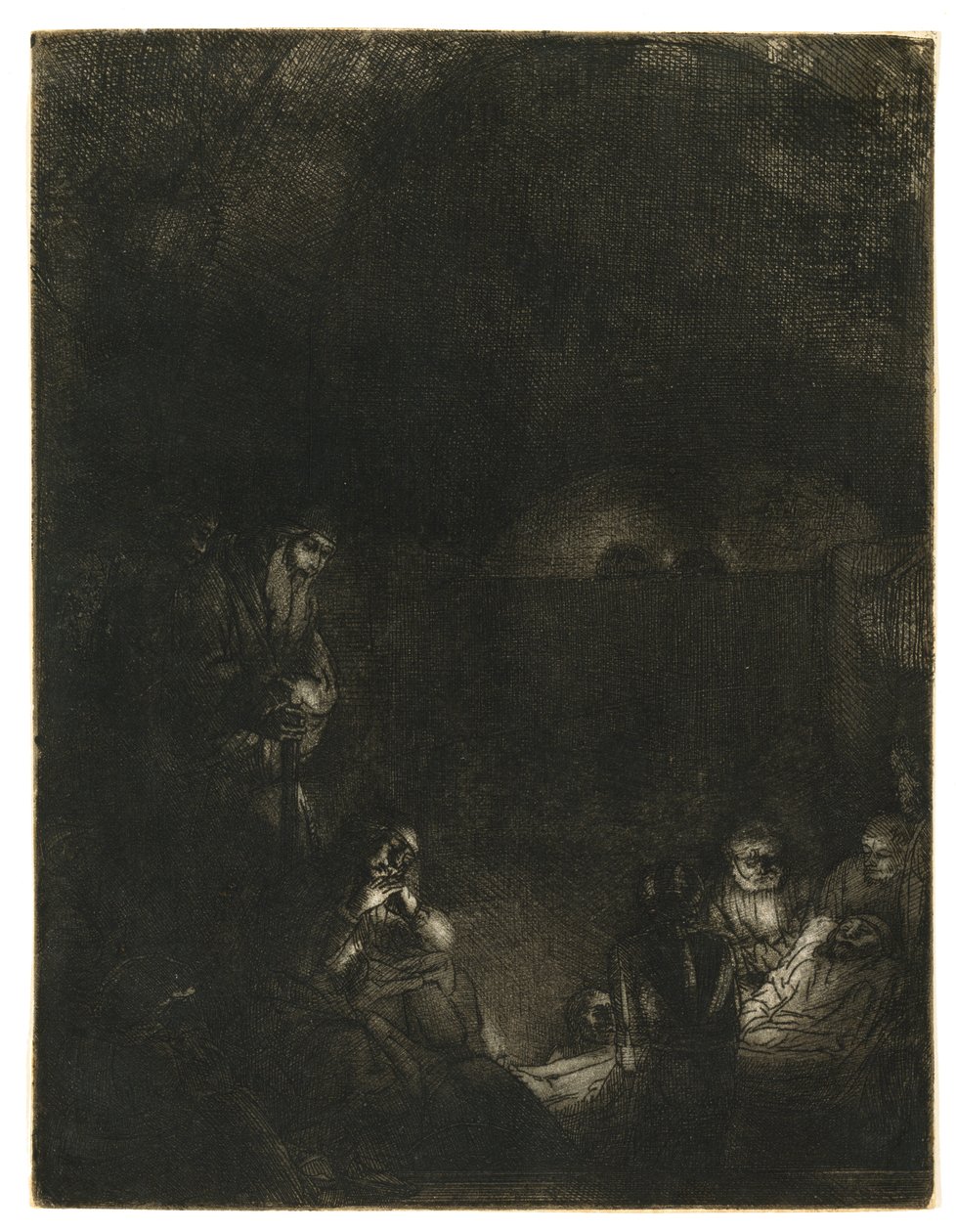The Entombment, ca. 1654 (ætsning med drypoint & burin) af Rembrandt Harmensz. van Rijn