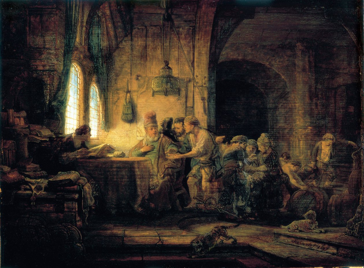 Lignelsen om arbejderne i vingården - 1637 af Rembrandt van Rijn