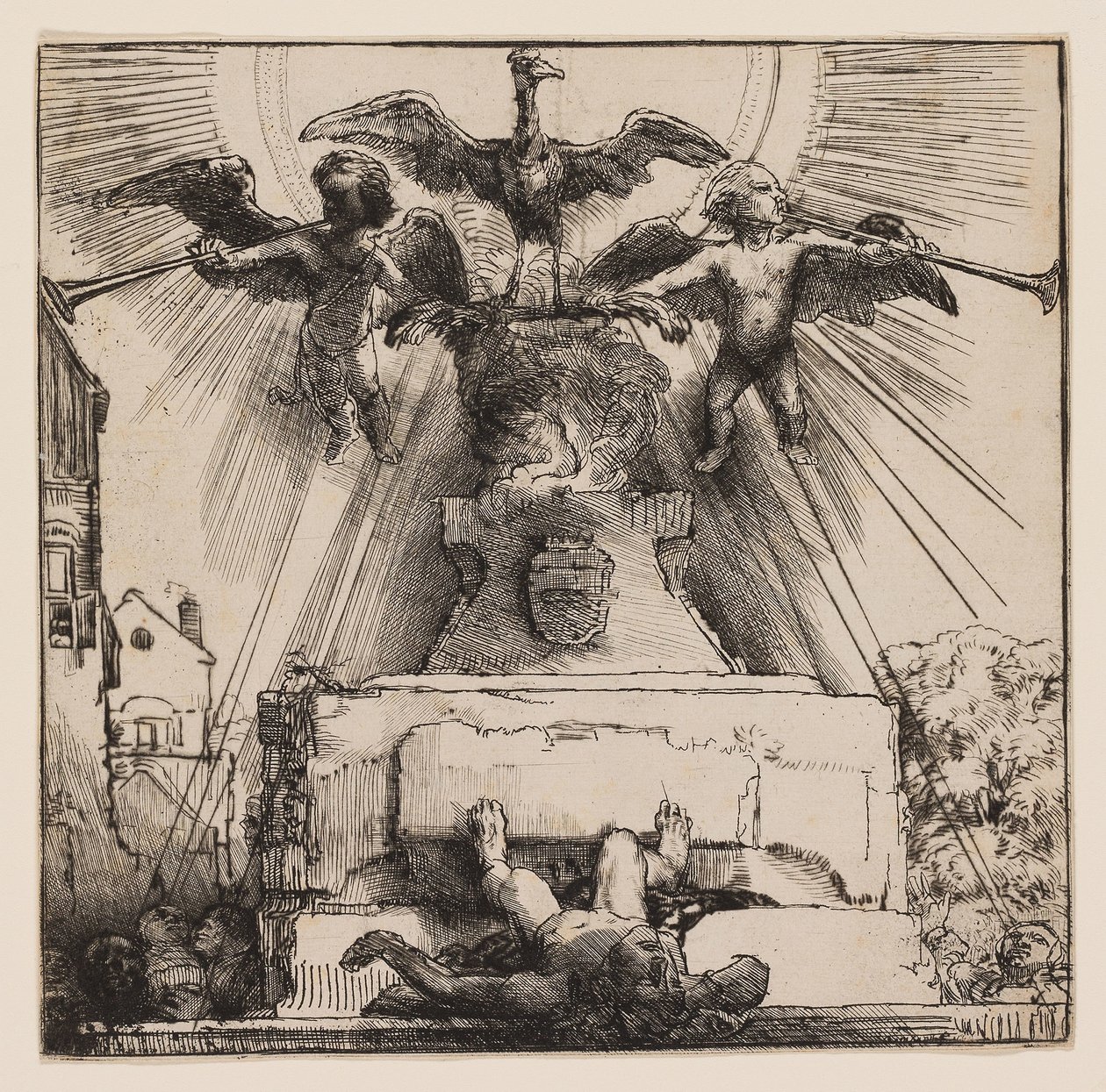 Føniks eller statuen væltet af Rembrandt Harmensz. van Rijn