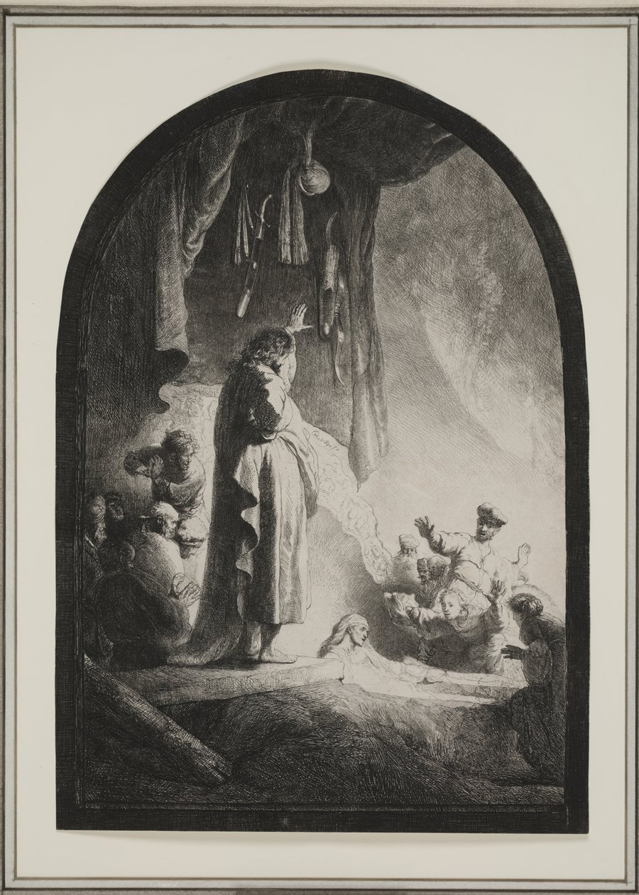 The Raising of Lazarus: The Larger Plate, ca. 1632 (ætsning) af Rembrandt van Rijn