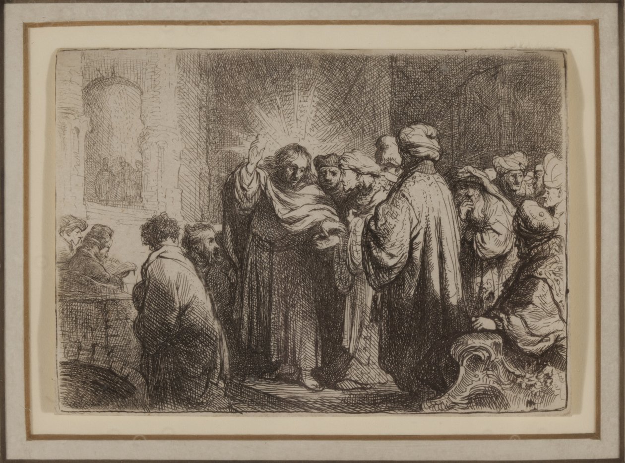 The Tribute Money, ca. 1635 (radering) af Rembrandt van Rijn