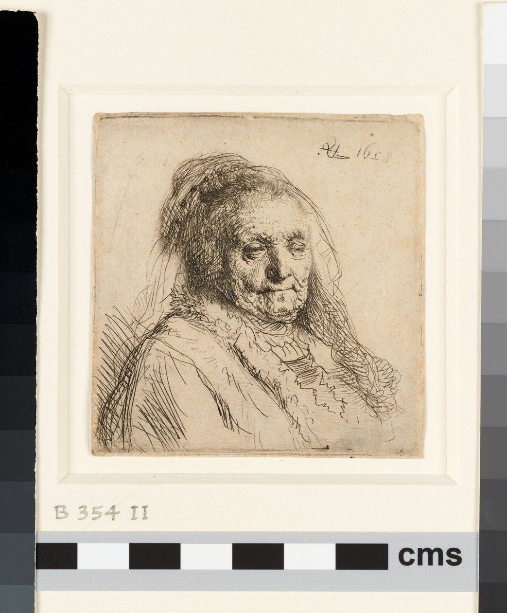 Kunstnerens mor, hoved og buste af Rembrandt van Rijn