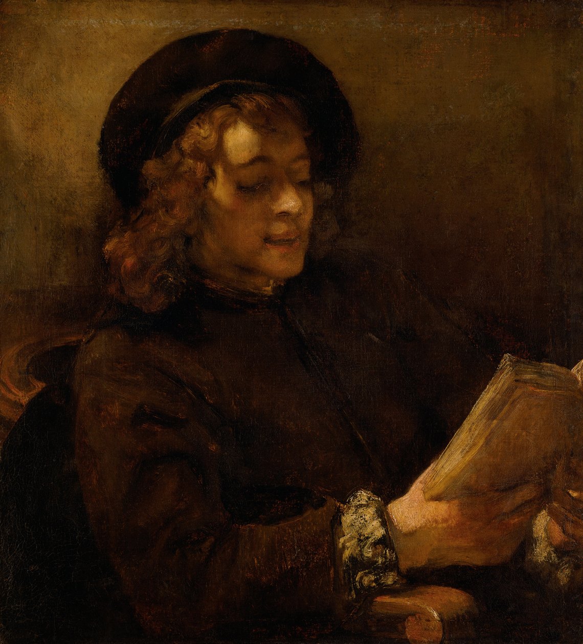 Titus læser af Rembrandt van Rijn
