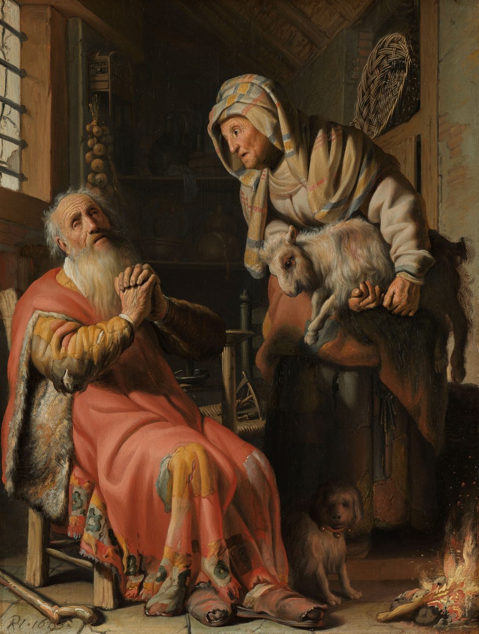 Tobit og Anna med barnet af Rembrandt van Rijn