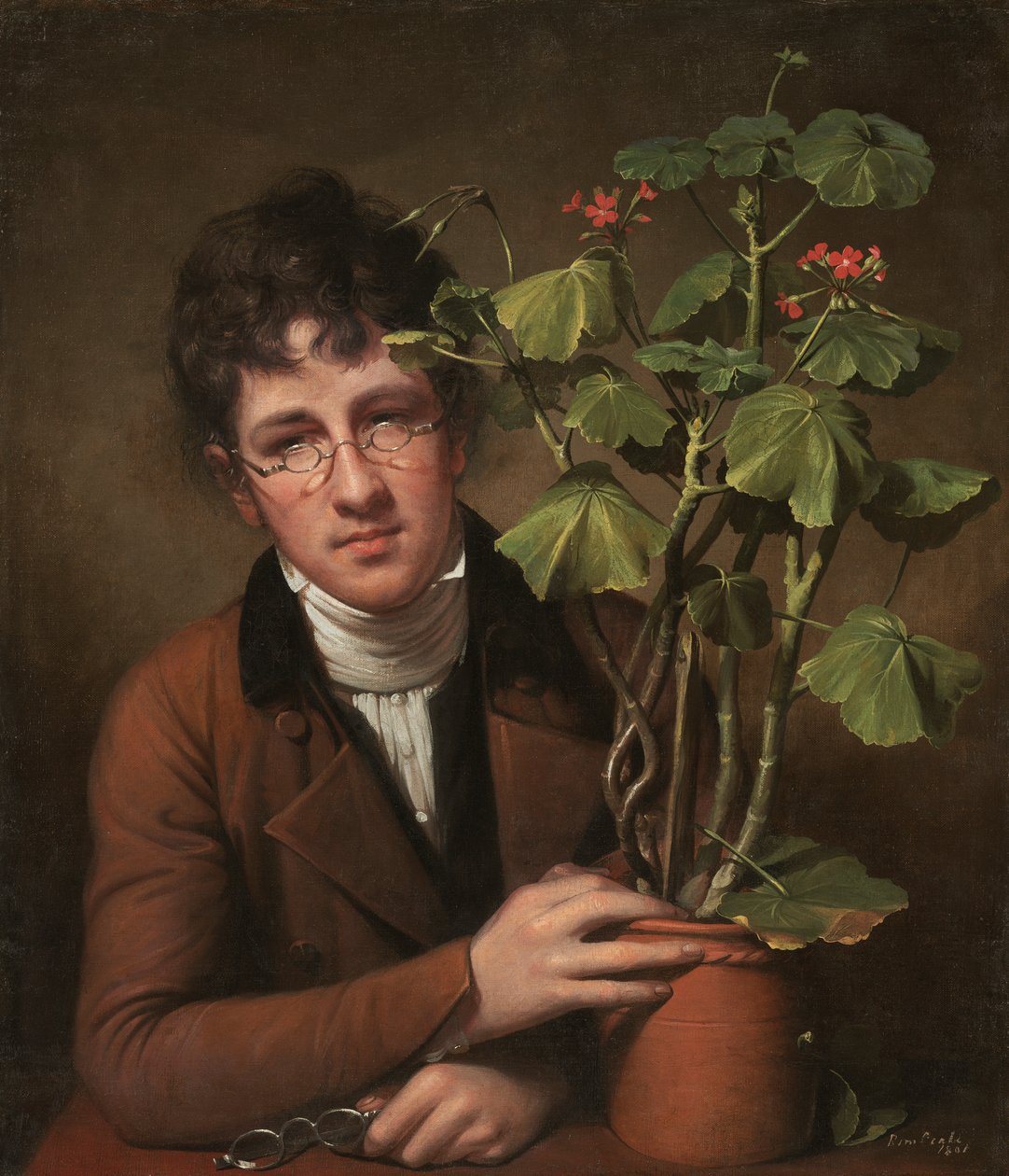 Rubens Peale med en geranium af Rembrandt Peale