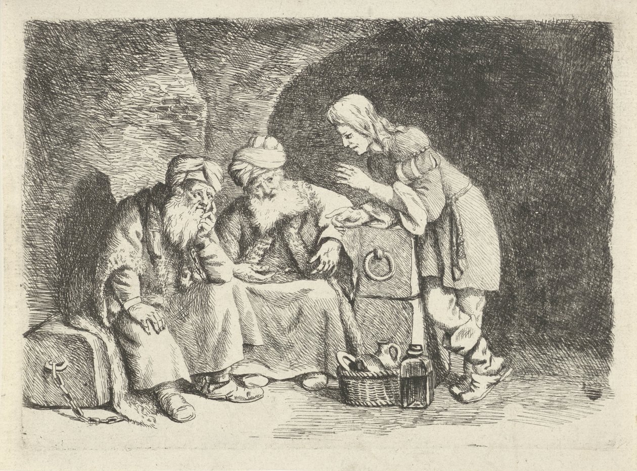 Joseph forklarer bagerens og munskrens drømme af Rembrandt van Rijn (follower of)
