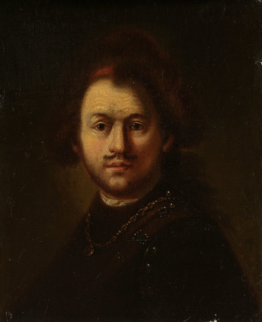 Portræt af Rembrandt Harmensz. fra Rhinen af Rembrandt van Rijn (follower of)
