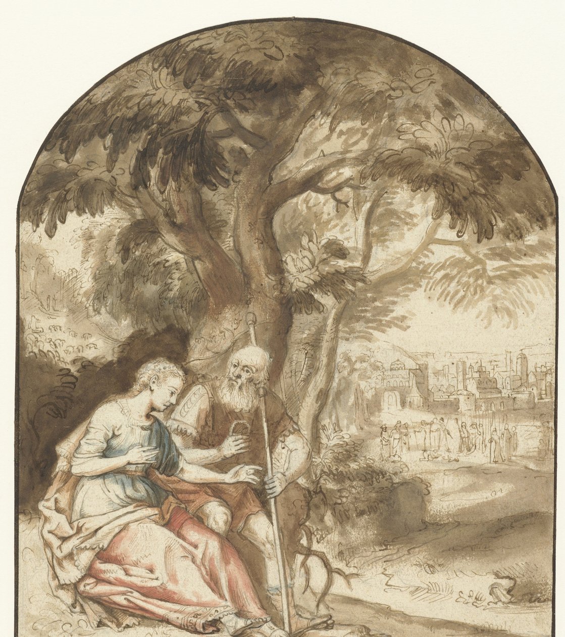 Juda og Tamar af Rembrandt van Rijn (school of)