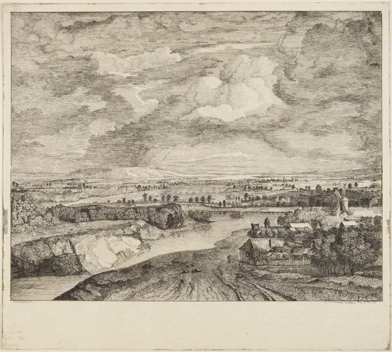 „---- Uvejr“ efter Rembrandt af Rembrandt van Rijn