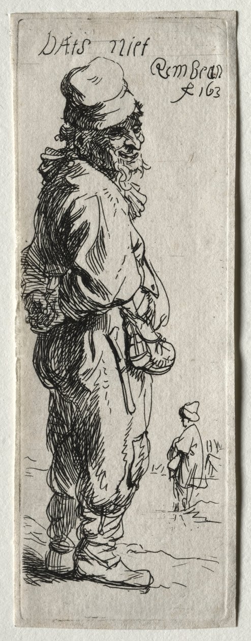 En bonde svarer: det er ingenting, sandsynligvis 1634. af Rembrandt van Rijn