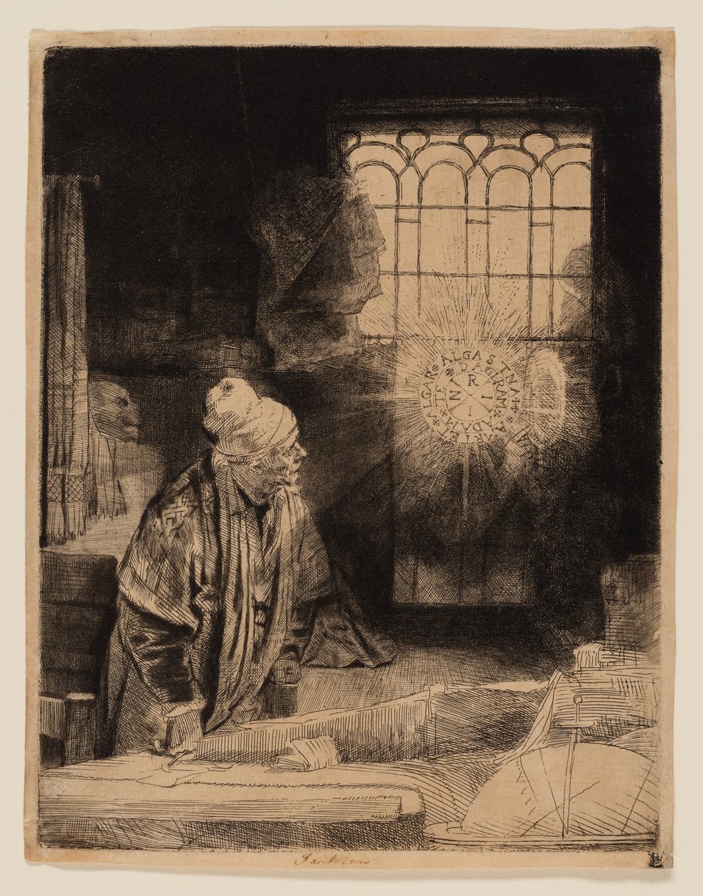 En lærd i sit studium (Faust) af Rembrandt van Rijn