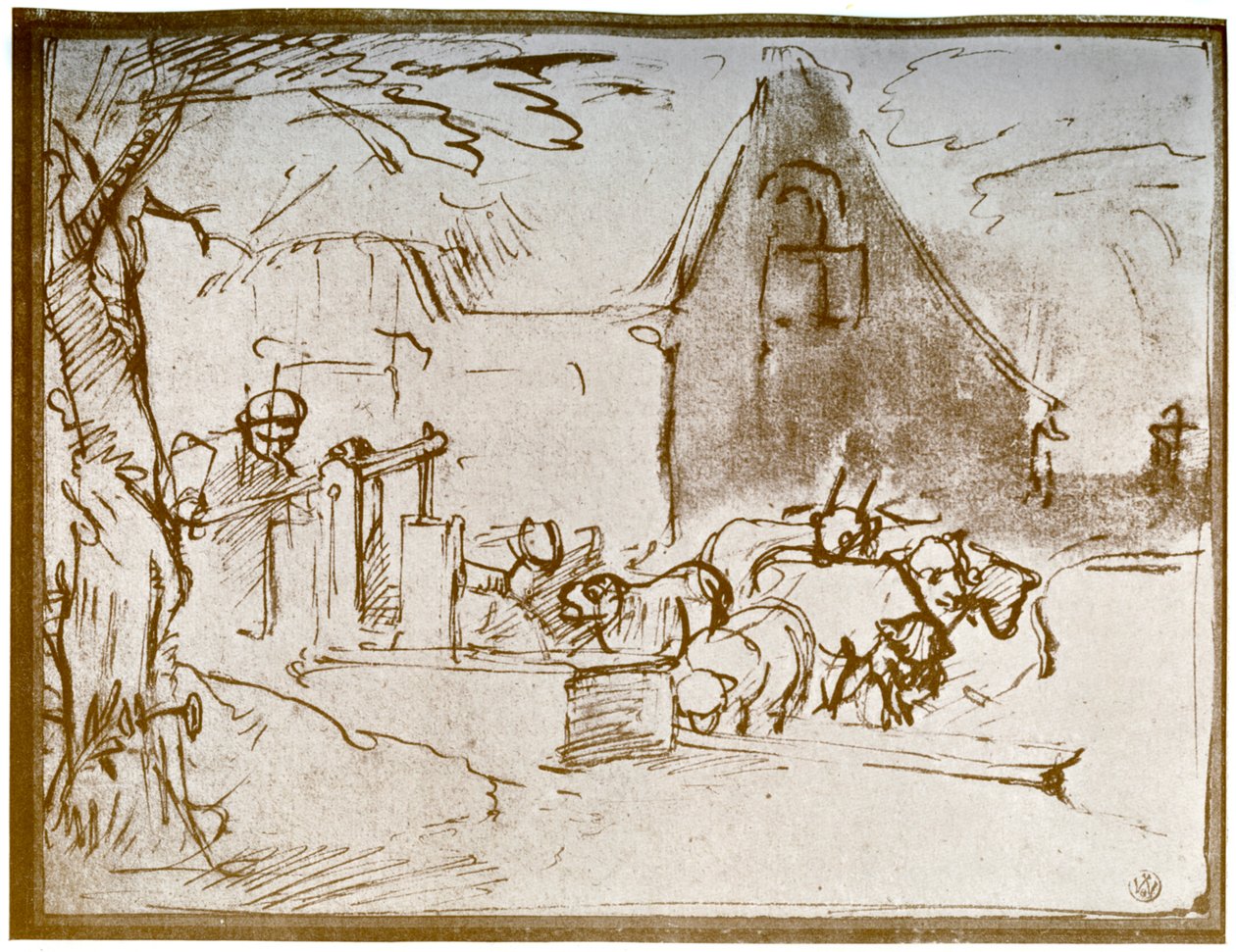 En gårdscene, 1913. af Rembrandt van Rijn