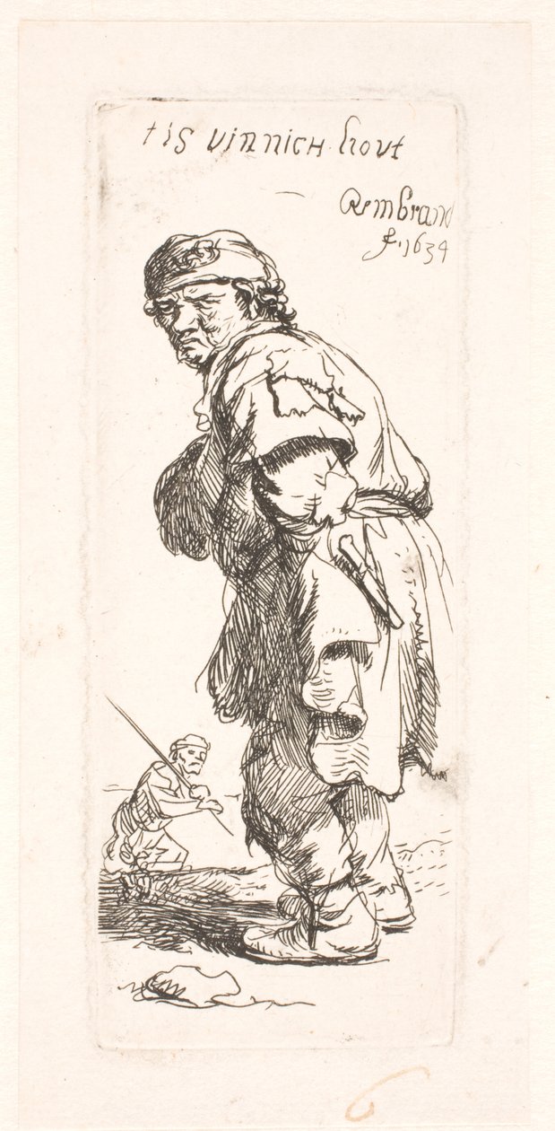En bonde: den ene af et par, der råber af Rembrandt van Rijn