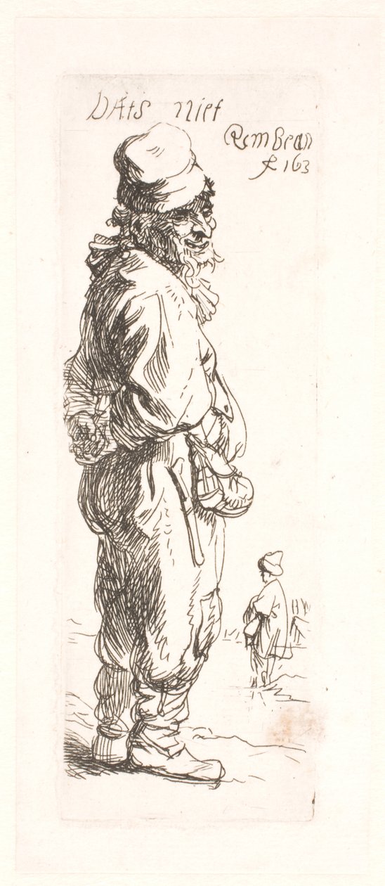 En bonde: den anden i parret, der svarer af Rembrandt van Rijn