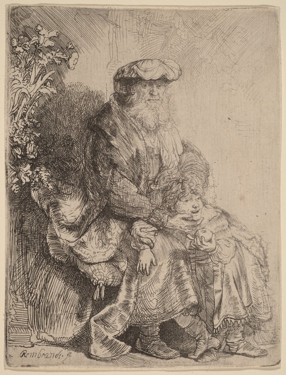 Abraham kærtegner Isak af Rembrandt van Rijn