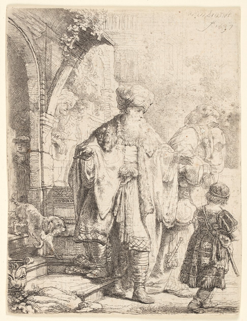 Abraham uddriver Hagar og Ismael af Rembrandt van Rijn