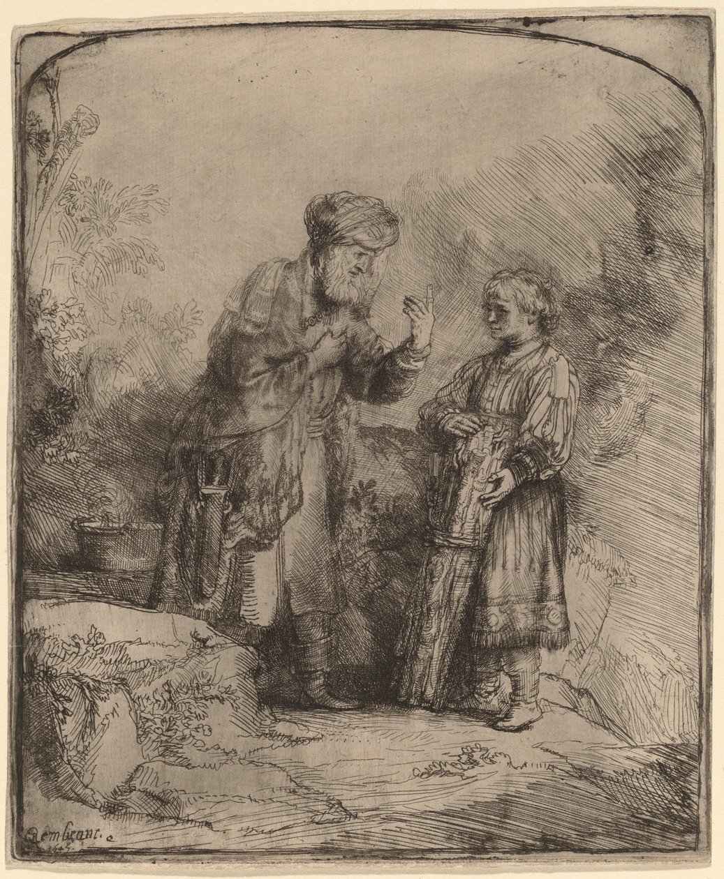 Abraham og Isak af Rembrandt van Rijn