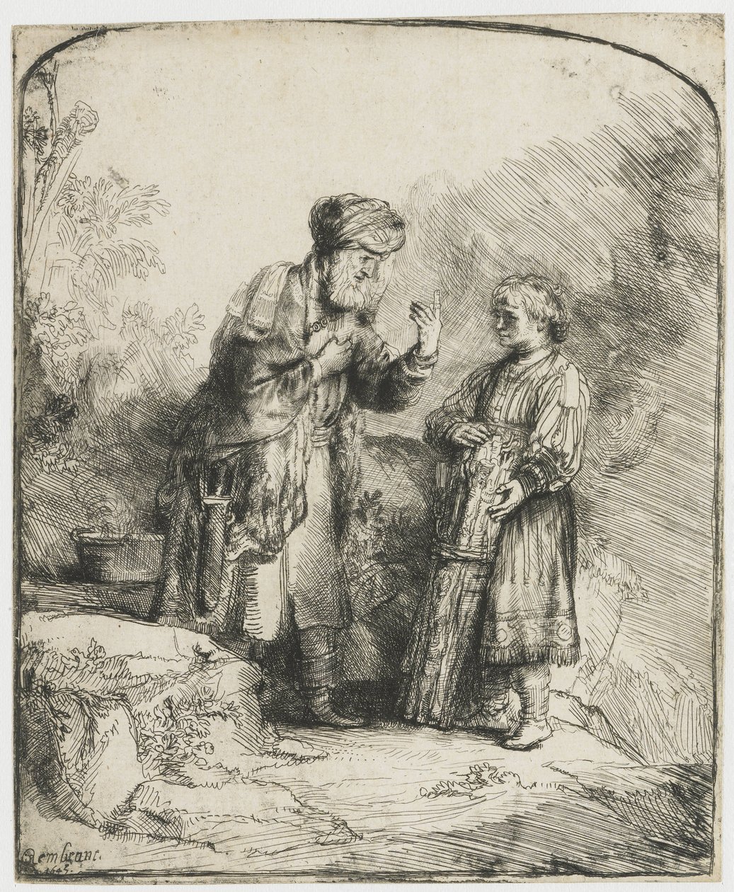 Abraham og Isak af Rembrandt van Rijn