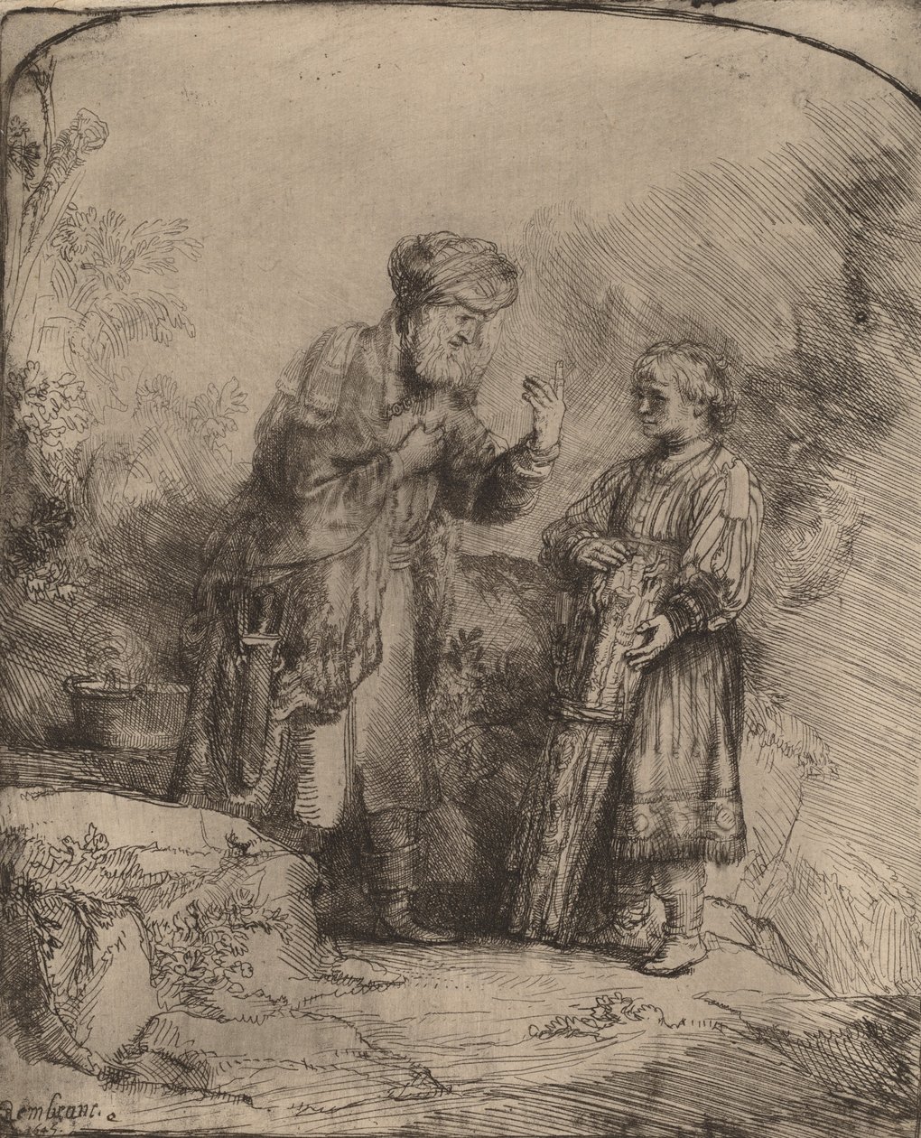 Abraham og Isak, 1645. af Rembrandt van Rijn