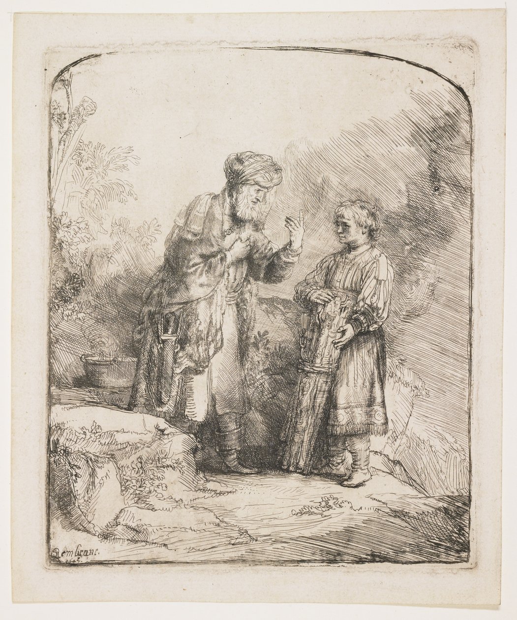 Abraham og Isak, 1645 af Rembrandt van Rijn