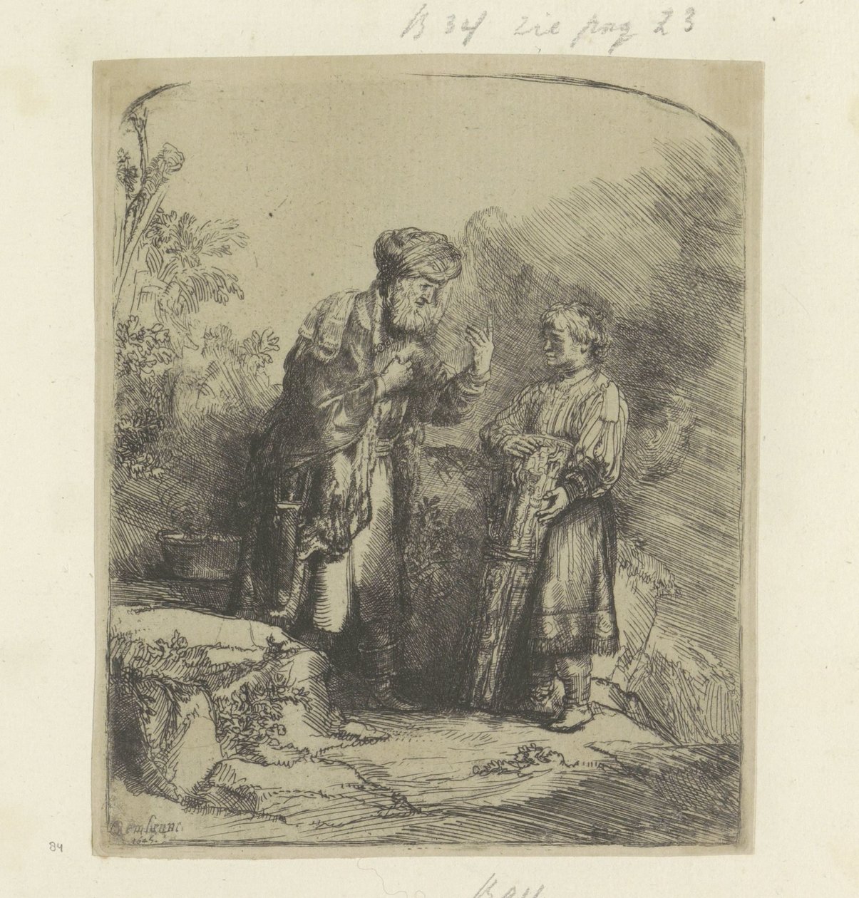 Abraham i Izak Samling af 85 originale tryk (serietitel) af Rembrandt van Rijn