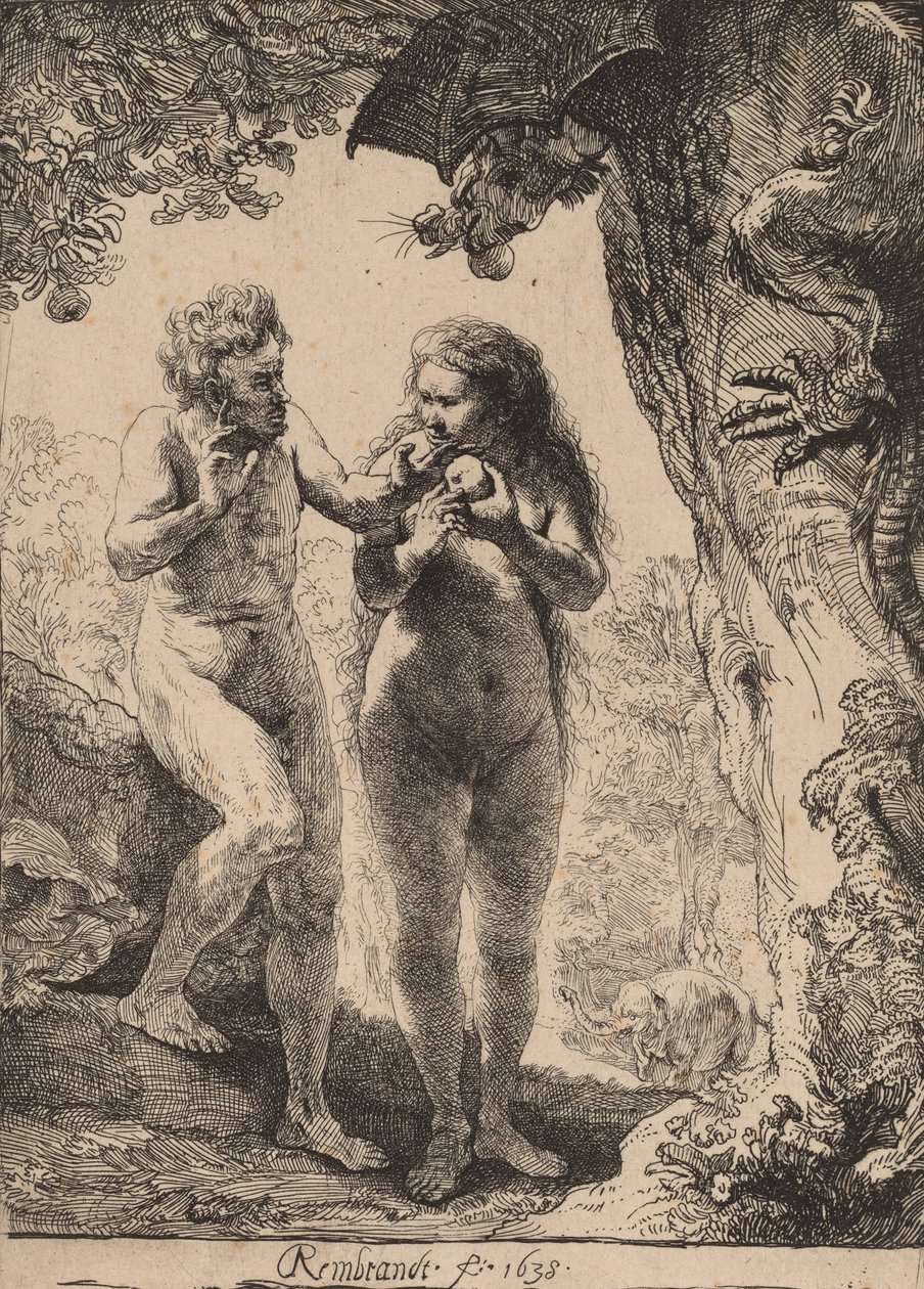 Adam og Eva, 1638. af Rembrandt van Rijn