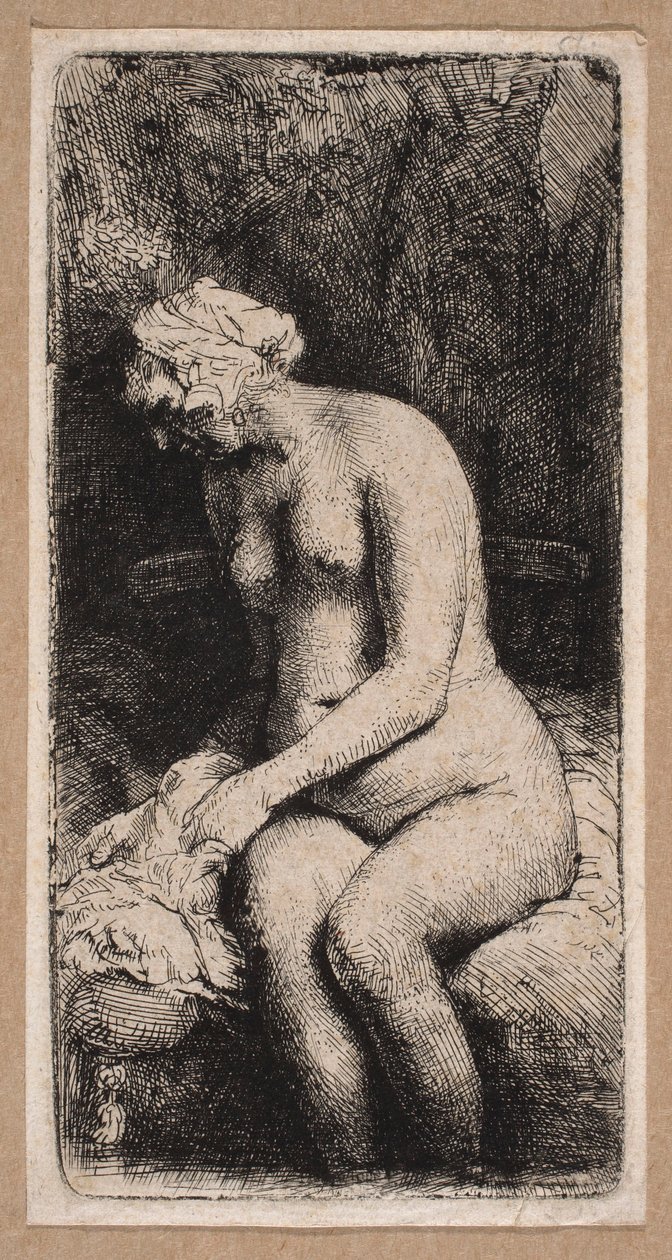 Skulptur af en kvinde »med fødderne nedsænket i vandet« af Rembrandt van Rijn