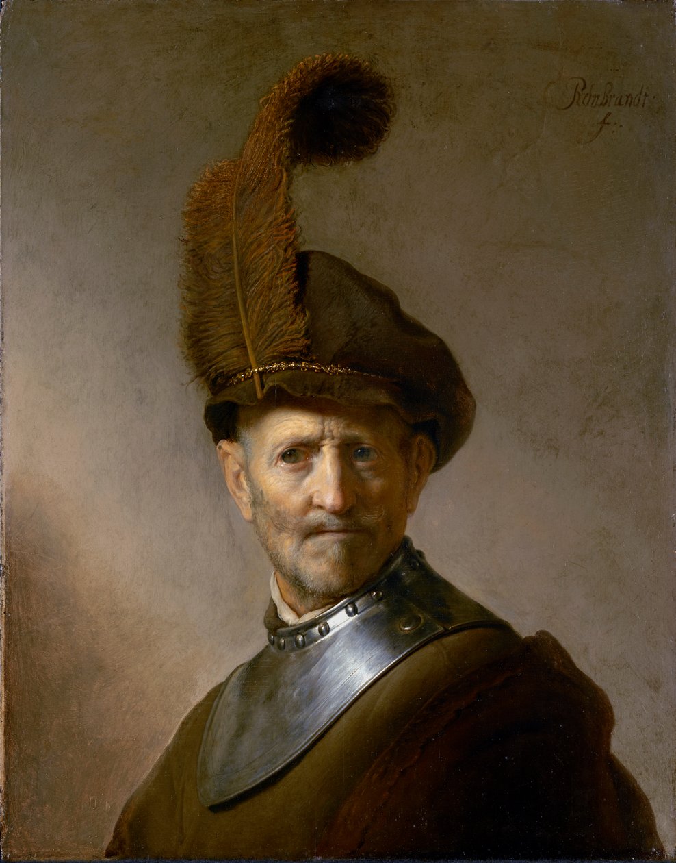 En gammel mand i militærdragt (tidligere kaldet Portræt af Rembrandts far), ca. 1630 af Rembrandt van Rijn