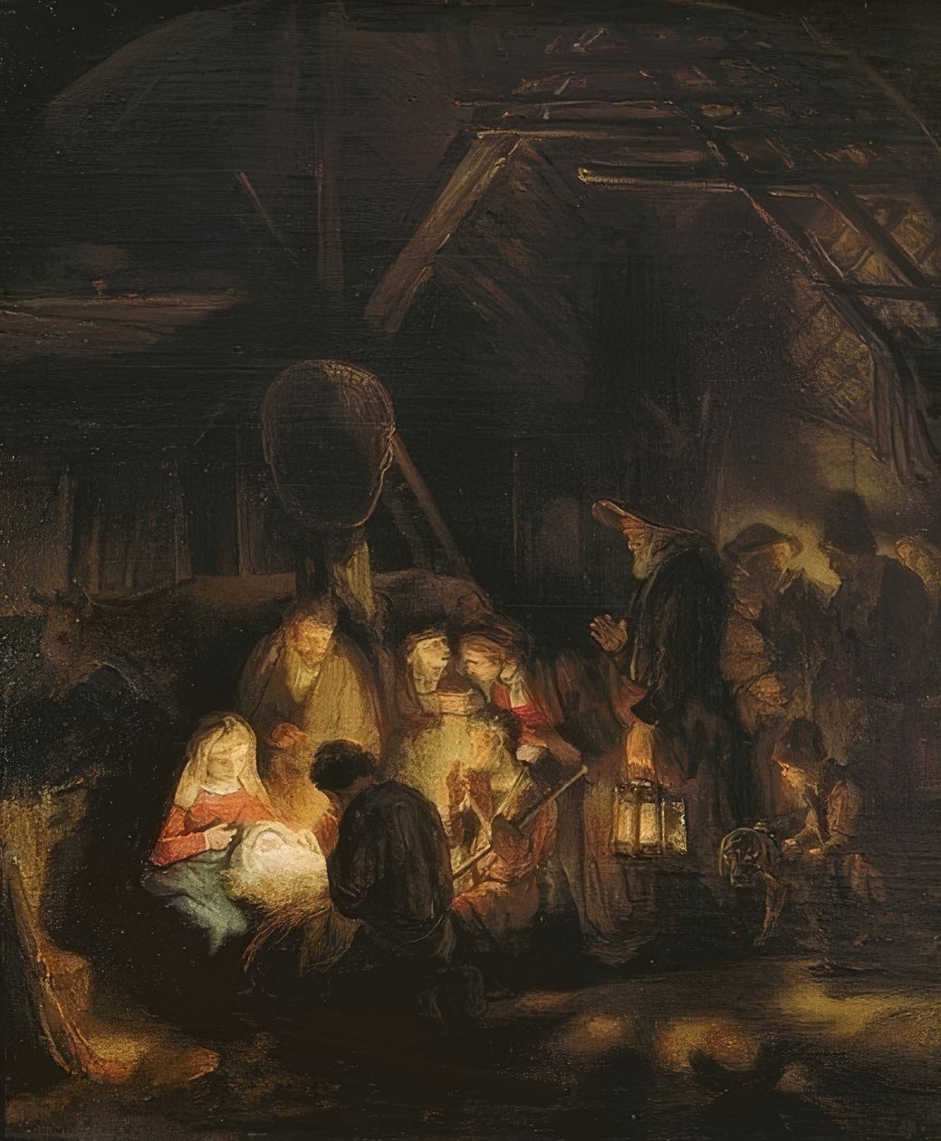 Tilbedelse af hyrderne. 1646 af Rembrandt van Rijn