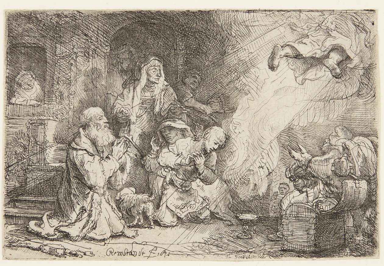 Englen forlader Tobias’ familie af Rembrandt van Rijn
