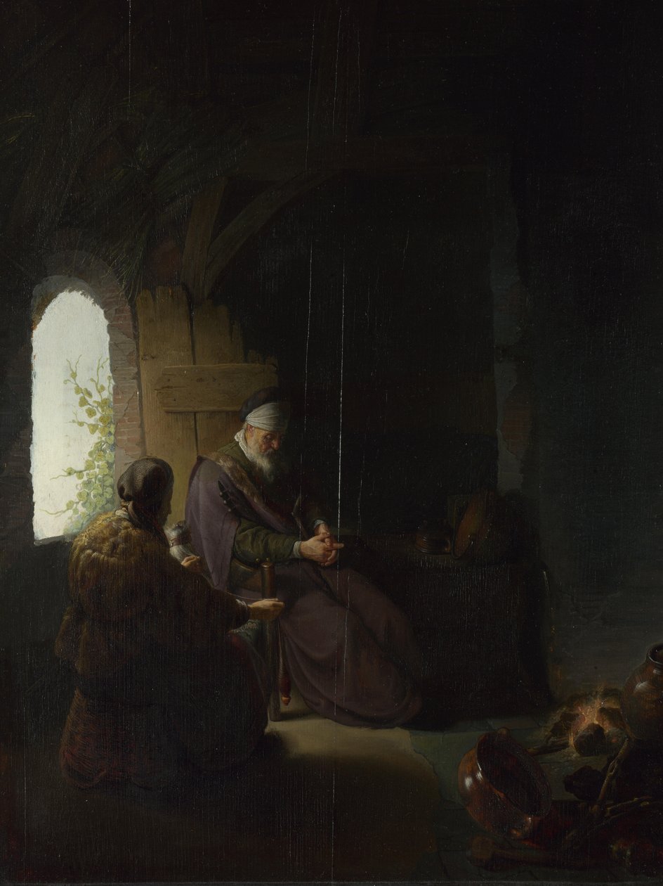 Anna og den blinde Tobit, ca. 1630 af Rembrandt van Rijn