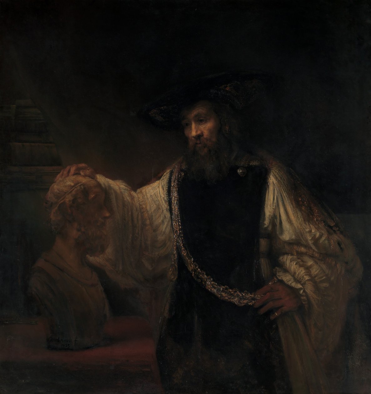 Aristoteles med en buste af Homer, 1653. af Rembrandt van Rijn