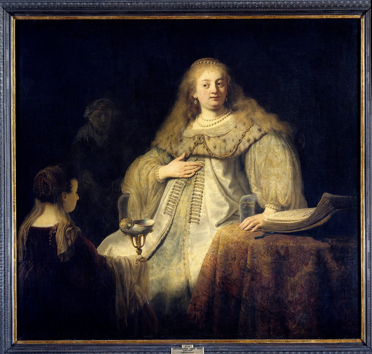 Artemis. Artemis I, dronning af byen Halikarnassus i det 4. århundrede f.Kr. (Roughenides imperium). Maleri af Rembrandt (1606-1669) af Rembrandt van Rijn