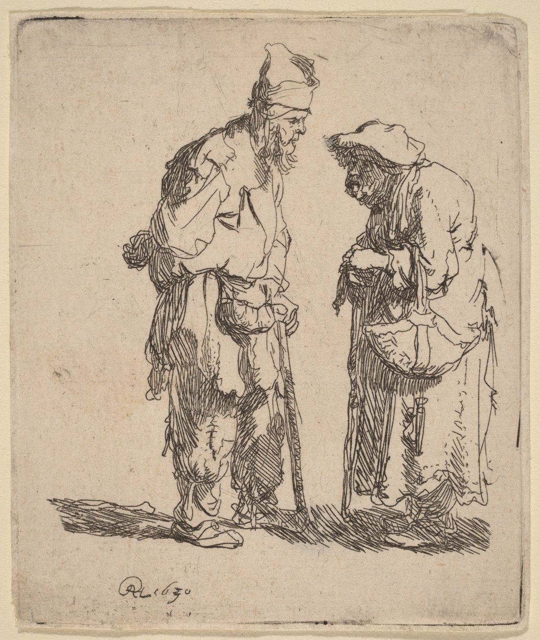 En tigger og en tiggerinde i samtale af Rembrandt van Rijn
