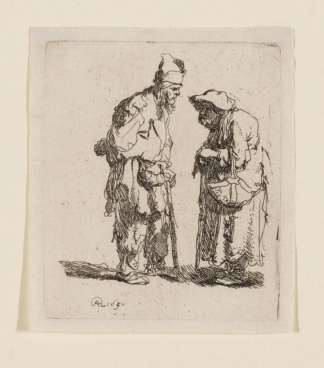 En tigger og en tiggerinde i samtale af Rembrandt van Rijn
