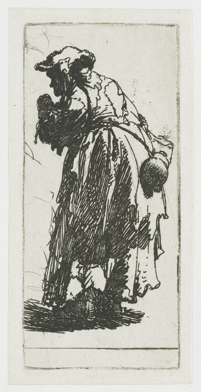 Tiggerkvinde med en kalabas af Rembrandt van Rijn