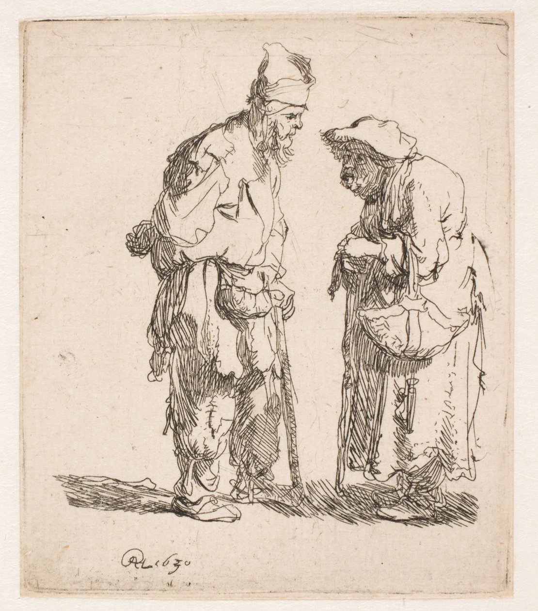En tigger og en tiggerinde i samtale af Rembrandt van Rijn