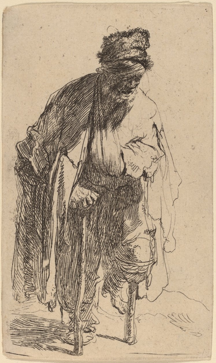 Tigger med et træben af Rembrandt van Rijn